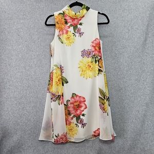 Jessica Howard Floral Mini Dress - White and Multicolor